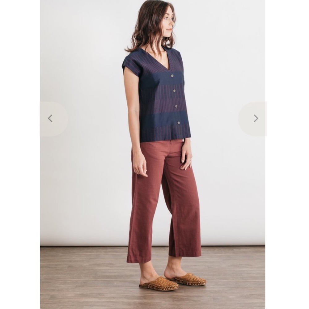 Bridge & Burn Gladstone Wide Leg Pants Linen Cotton Cropped Size 29 - Picture 2 of 7